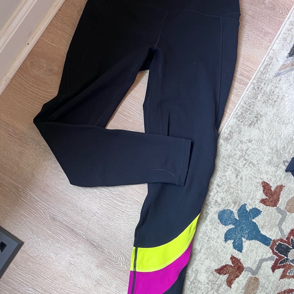 Black Leggings with Neon Accents